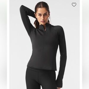 Alo Airlift Winter Warm 1/4 Zip Long Sleeve - Black, Medium, No signs of wear